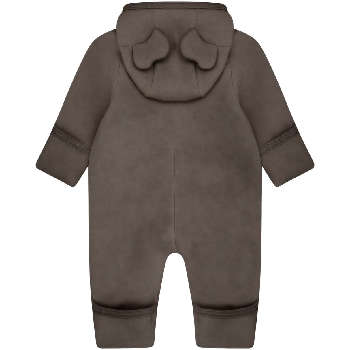 Huttelihut Brown Melange Pram Suit Ears Cotton Fleece