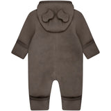 Huttelihut Brown Melange Pram Suit Ears Cotton Fleece