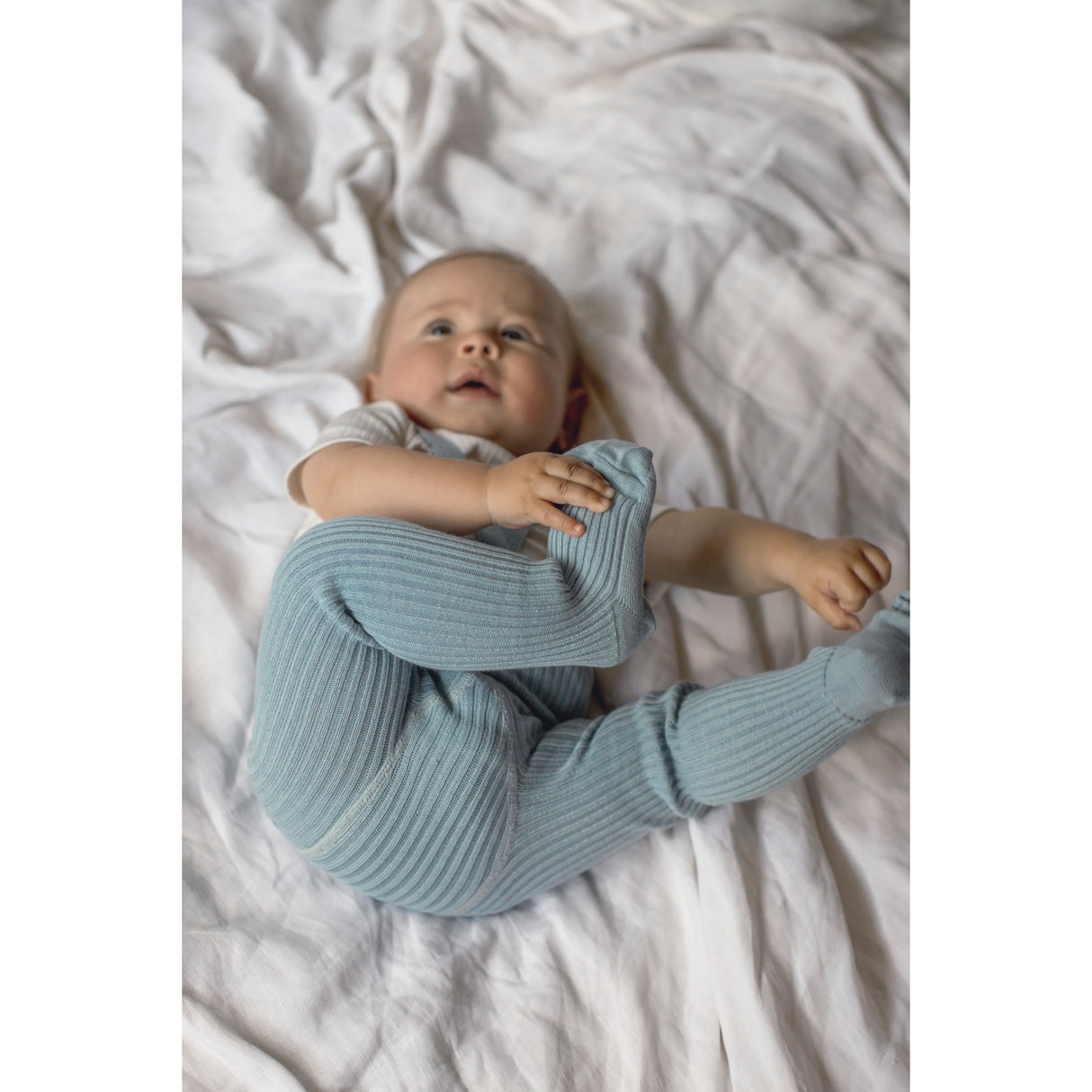 Silly Silas Hippy Footed Tights With Braces Misty Blue