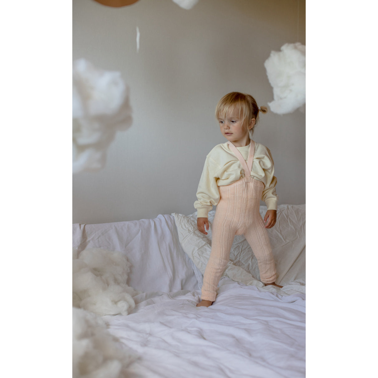 Silly Silas Granny Teddy Footless Tights With Braces Silky Peach