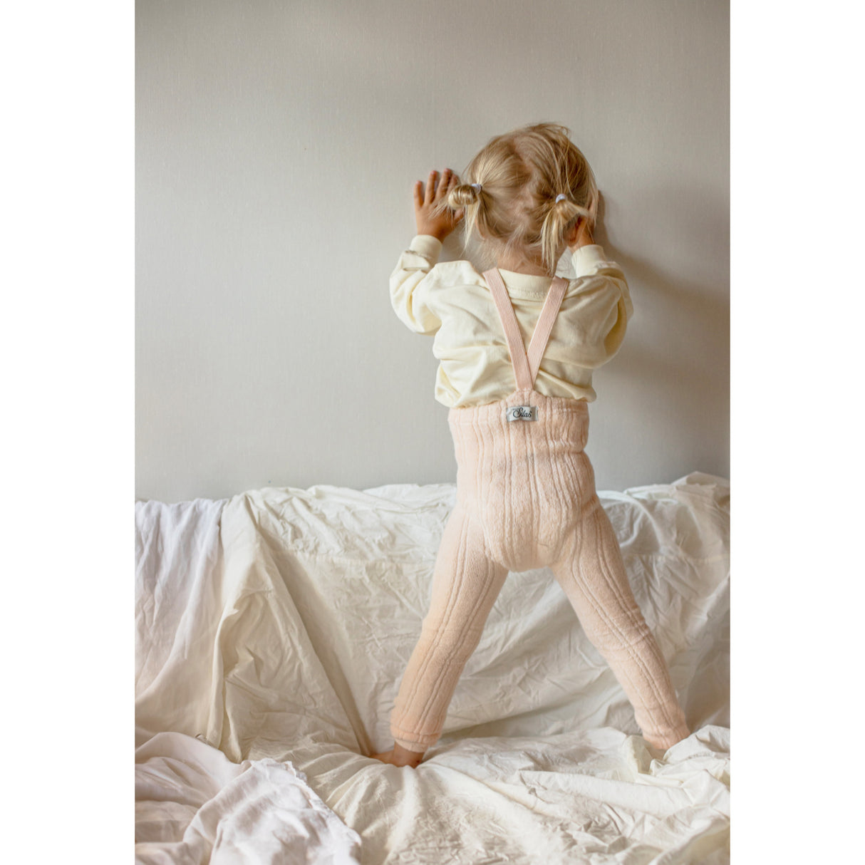 Silly Silas Granny Teddy Footless Tights With Braces Silky Peach