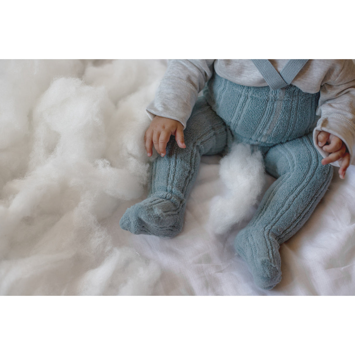 Silly Silas Granny Teddy Tights With Braces Misty Blue