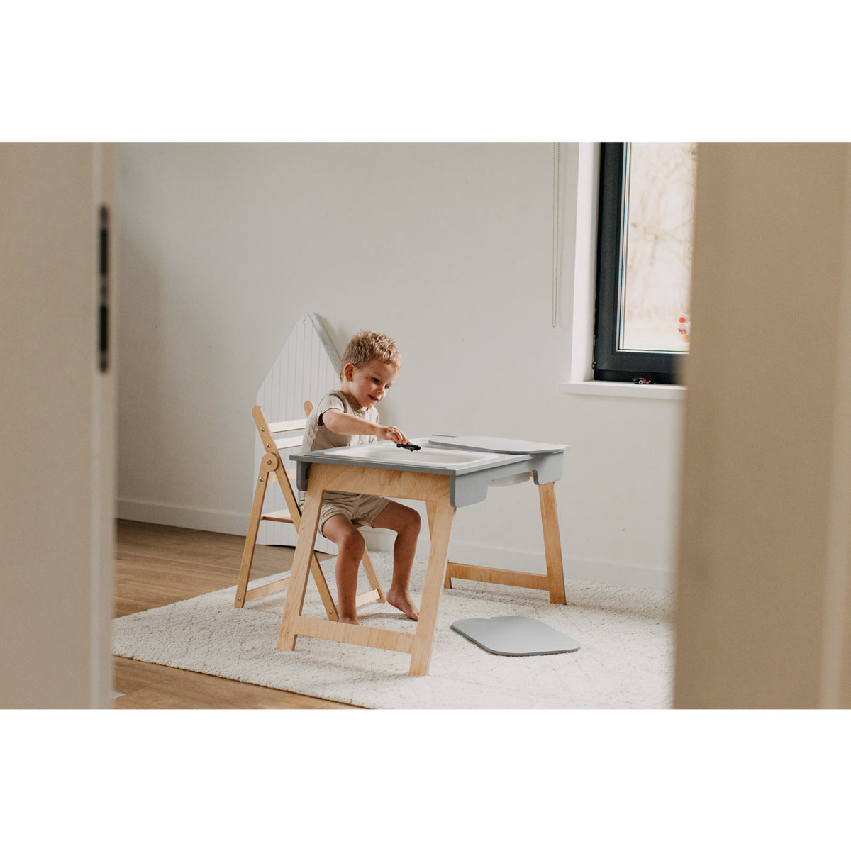 Duck Woodworks Grey Sensory Table With 2 Boxes Included