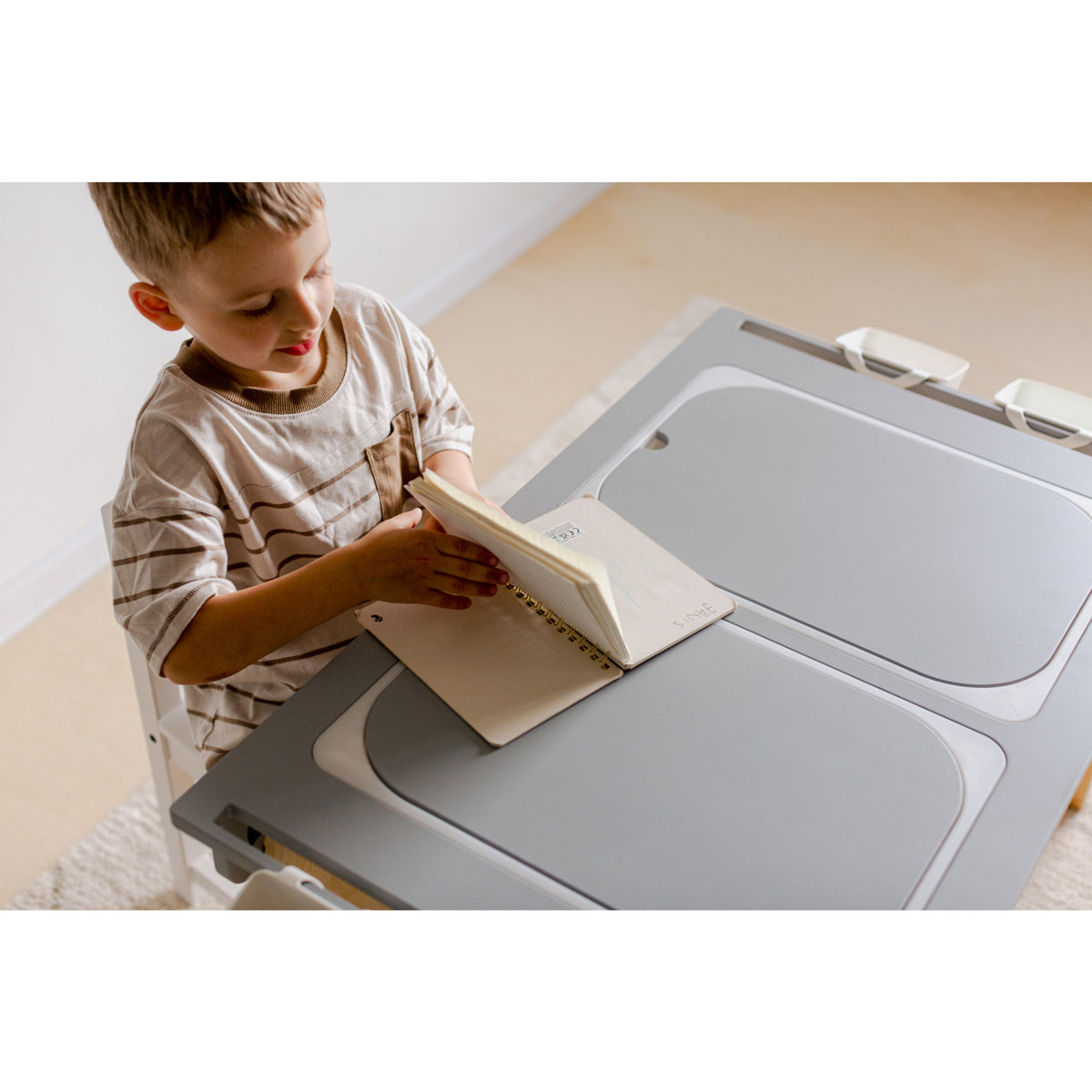 Duck Woodworks Grey Sensory Table With 2 Boxes Included