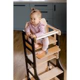 Duck Woodworks Black Foldable EC Kitchen Tower With High Chair Addon Set