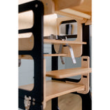 Duck Woodworks Black Foldable EC Kitchen Tower With High Chair Addon Set
