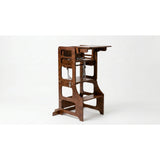 Duck Woodworks Honey Glaze Foldable Kitchen Tower Stained With High Chair Addon Set
