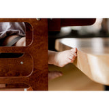 Duck Woodworks Honey Glaze Foldable Kitchen Tower Stained With High Chair Addon Set