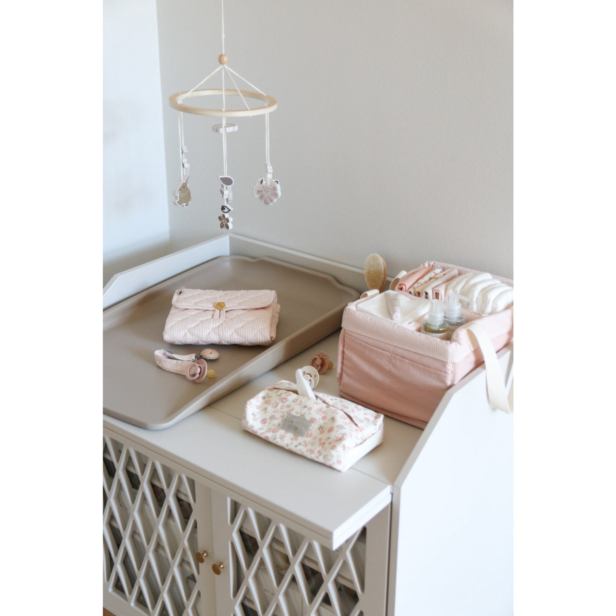 Cam Cam Copenhagen Classic Stripes Rose Diaper Caddy