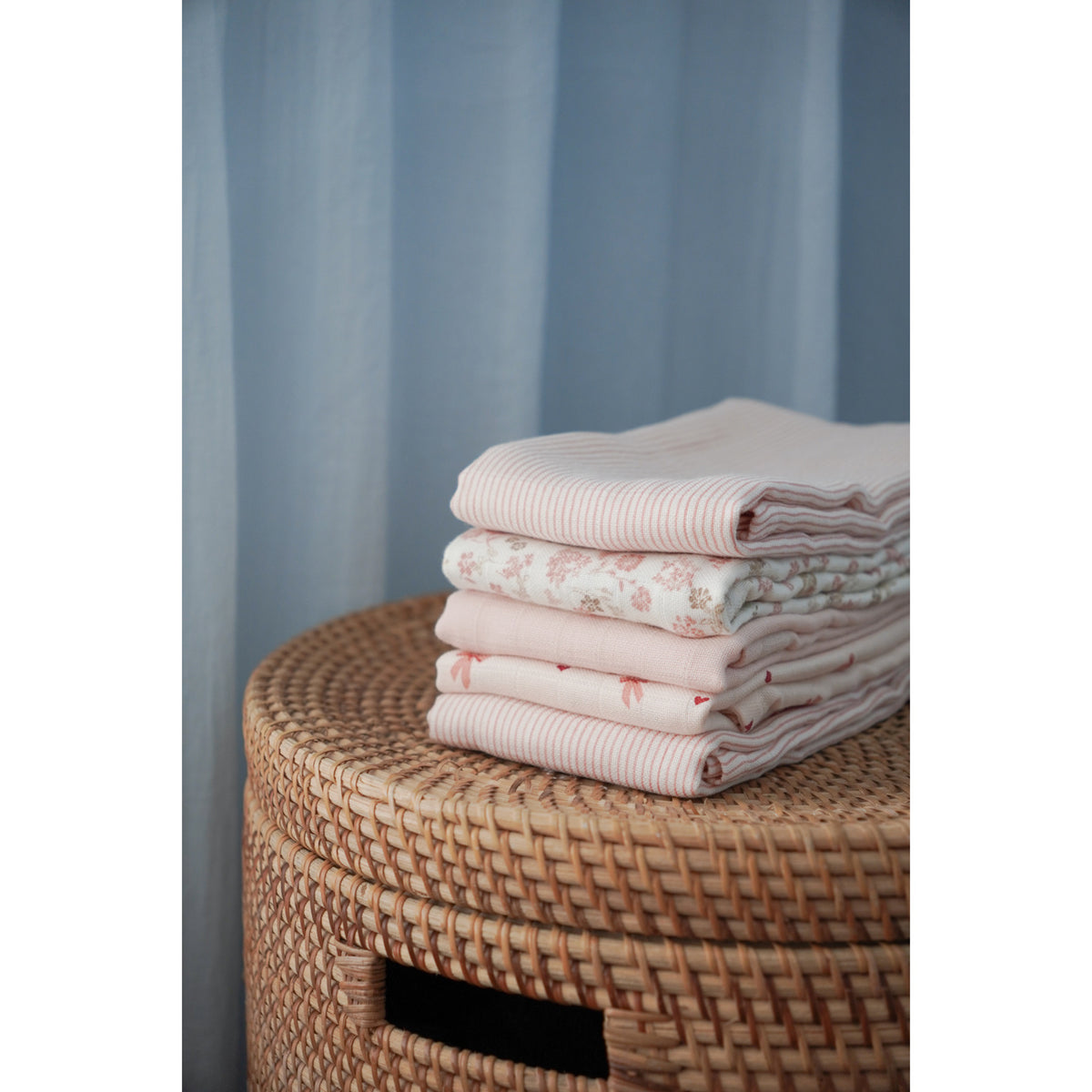 Cam Cam Copenhagen Classic Stripes Rose Muslin Cloth Printed 2-Pack