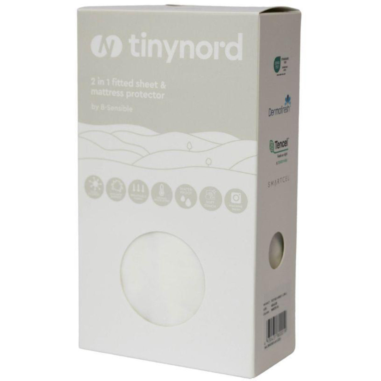 Tinynord White 2in1 Fitted Sheet & Protector 60x120