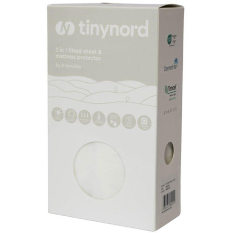 Tinynord White 2in1 Fitted Sheet & Protector 60x120
