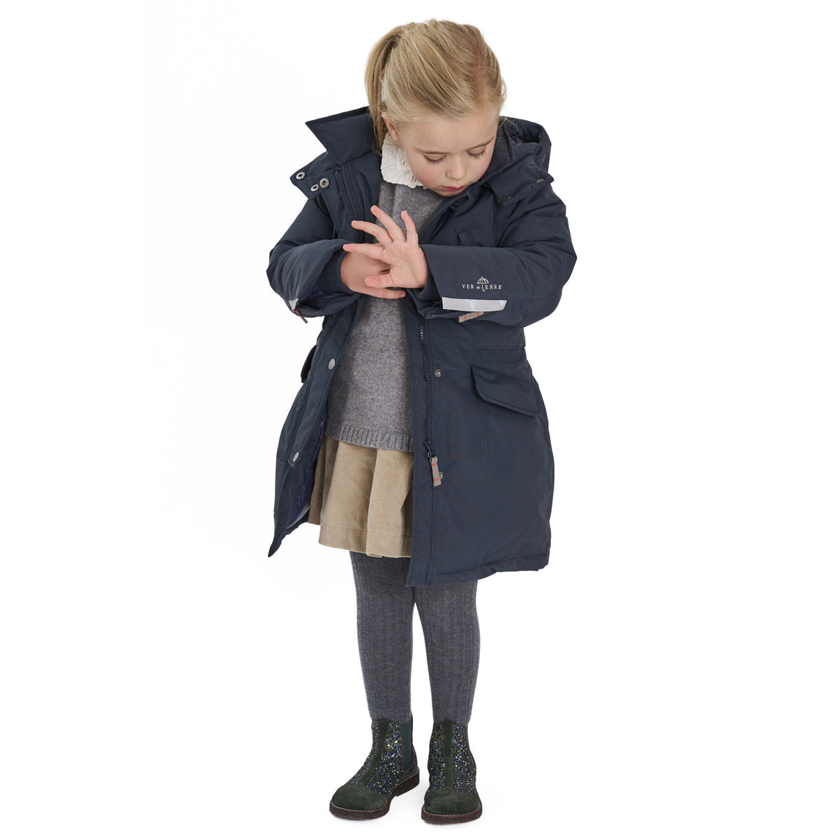 Ver De Terre Navy Arctic Girls Coat