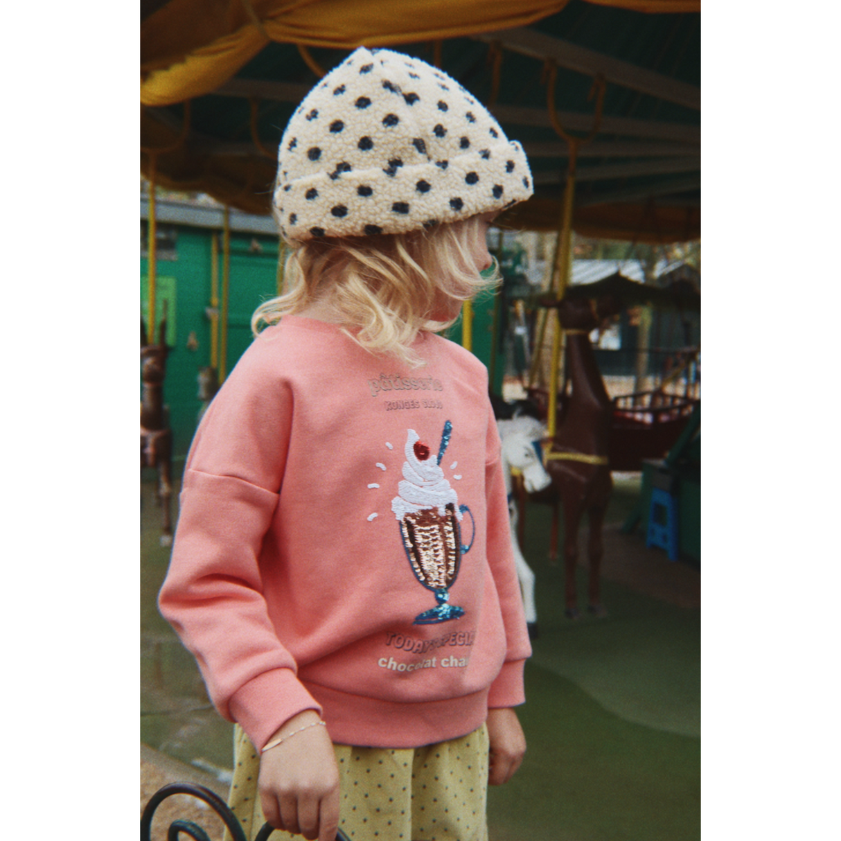 Konges Sløjd Peach Blossom Lou Sequin Sweatshirt Gots