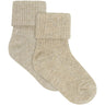 Minymo Silver Mink Baby Rib Socks W.Glit (2-Pack)