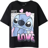 Name It Black Nkffora Stitch Ss Nreg Top Box Noos Wdi