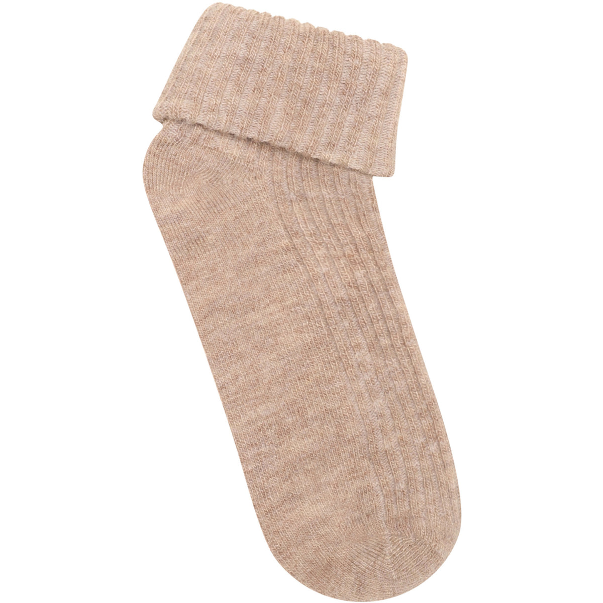 Minymo Silver Mink Melange Baby 2X2 Rib Wool Socks 2-Pack