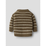 Lil'Atelier Teak Turtledove / Kelp Nbmemlen Rio Ls Knit Stripe Lil