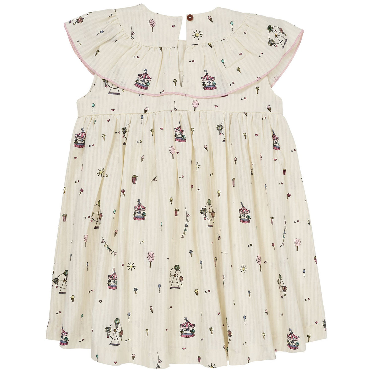 COPENHAGEN COLORS Cream Tivoli Print Dress W. Frill