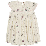 COPENHAGEN COLORS Cream Tivoli Print Dress W. Frill