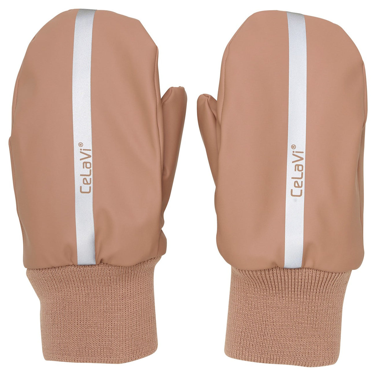 CeLaVi Tawny Brown Pu Mittens w. Fleece lining