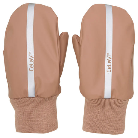 CeLaVi Tawny Brown Pu Mittens w. Fleece lining