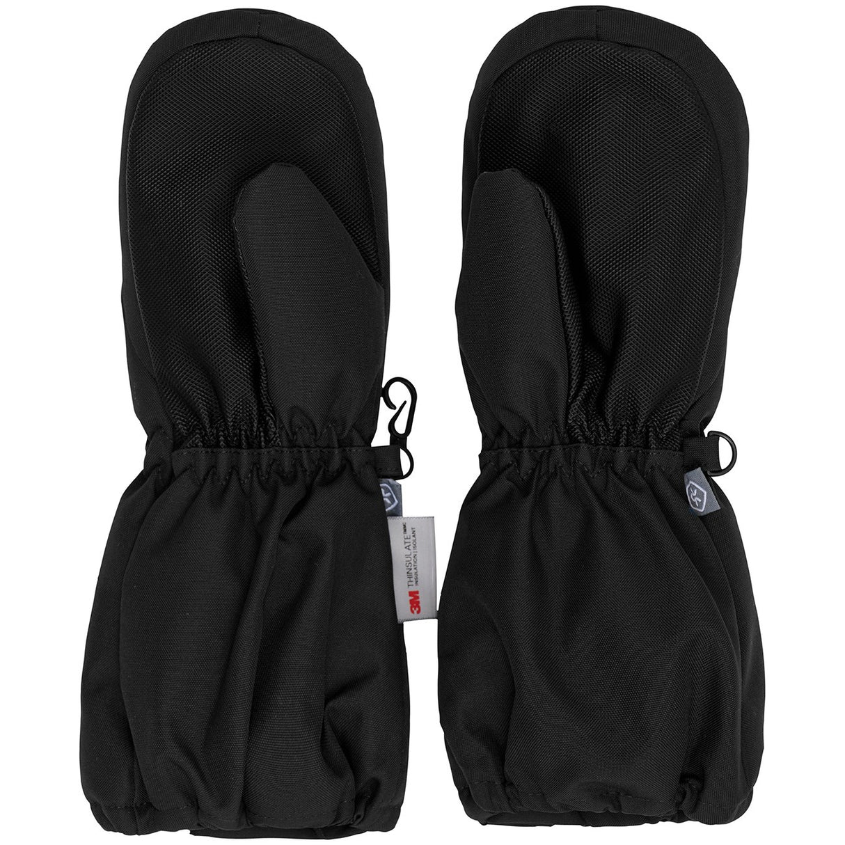 Color Kids Black Mittens w. Zipper 2