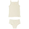 COPENHAGEN COLORS Beige Stripe Strap Top And Underpants Striped