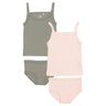 COPENHAGEN COLORS Grey/ Soft Pink Comb. Rib Jersey 2Pack Straptop And Underpants