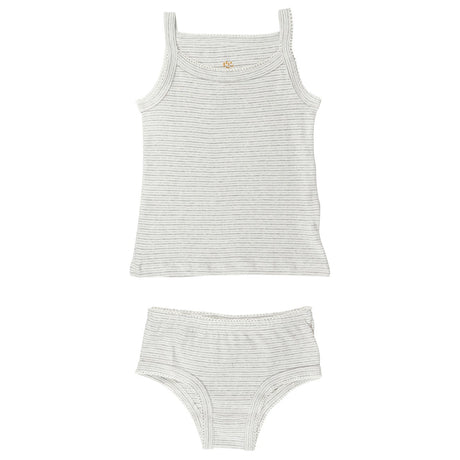 COPENHAGEN COLORS Grey Stripe Strap Top And Underpants Striped