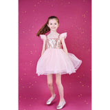 Dolly by Le Petit Tom Pink Dolly Universe Sequin Glitter Galaxy Tutu Dress