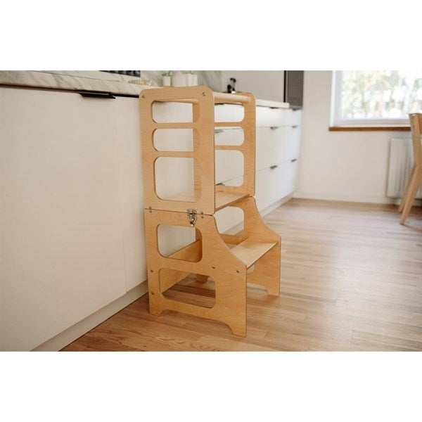 Duck Woodworks Foldable Kitchen Tower w. Slide Natural