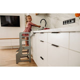 Duck Woodworks Foldable Kitchen Tower w. Slide Grey