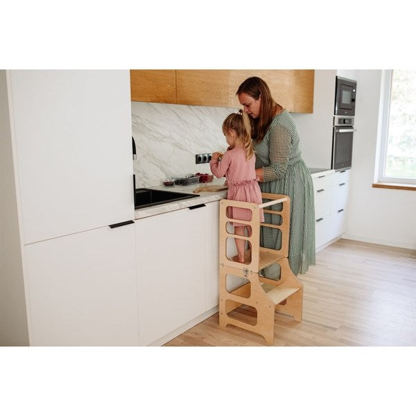 Duck Woodworks Foldable Kitchen Tower w. Slide Natural