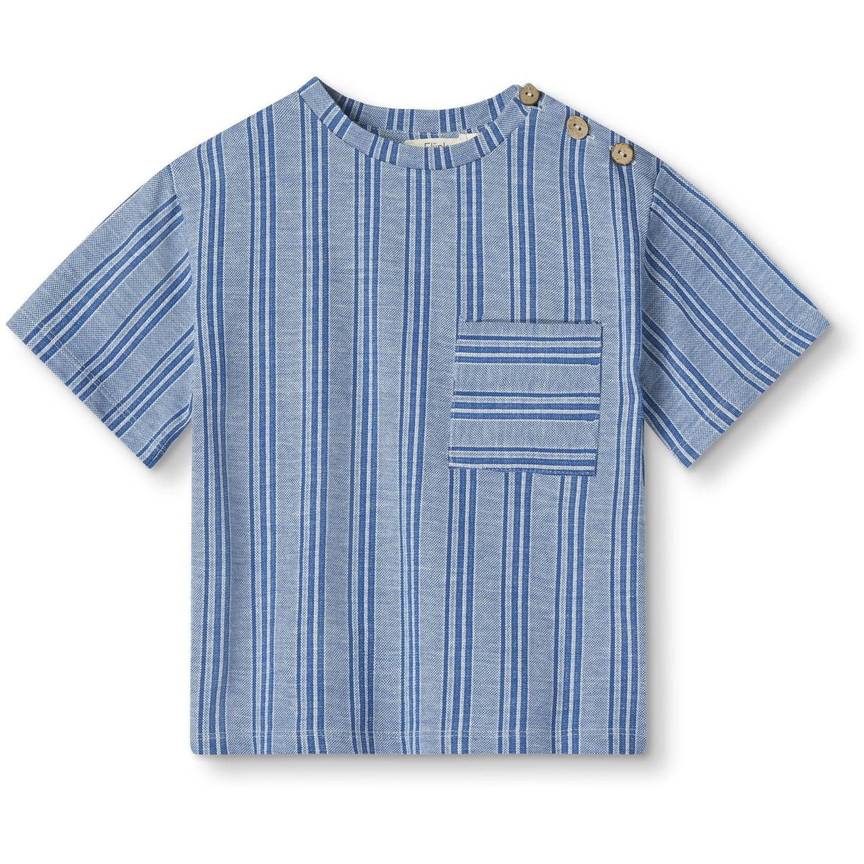 Fliink Cloud Dancer Mazerine Blue Stripe Miro T-Shirt