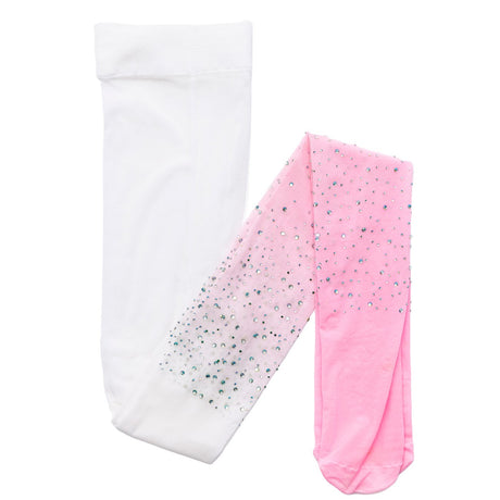 Great Pretenders Pink/White Rhinestone Tights Ombre