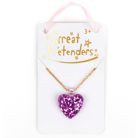 Great Pretenders Boutique Glitter Heart Necklace