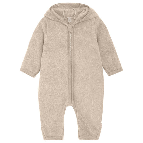 Huttelihut Camel Melange Pram Suit Ears Cot. Fleece