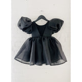 Dolly by Le Petit Tom Black Dolly World V-Back Puff Sleeve Organza Tutu Dress