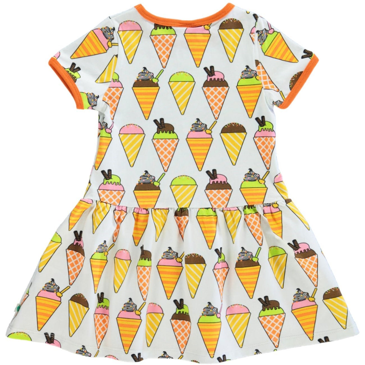 Småfolk Cream Short-Sleeved Dress With Ice Cream 5