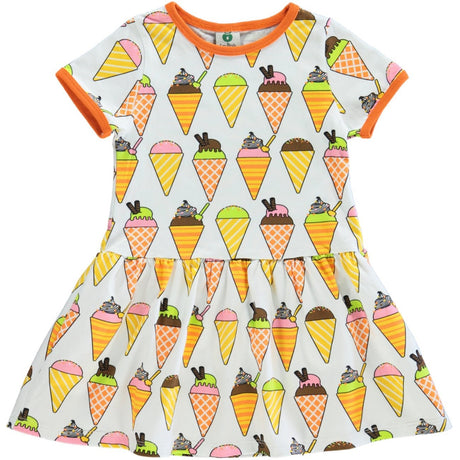 Småfolk Cream Short-Sleeved Dress With Ice Cream