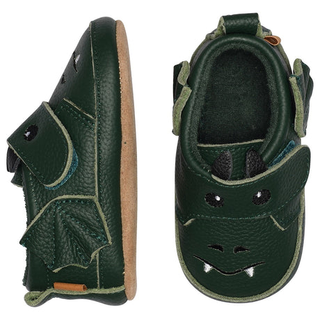 MELTON Dark green  Dragon leather slippers