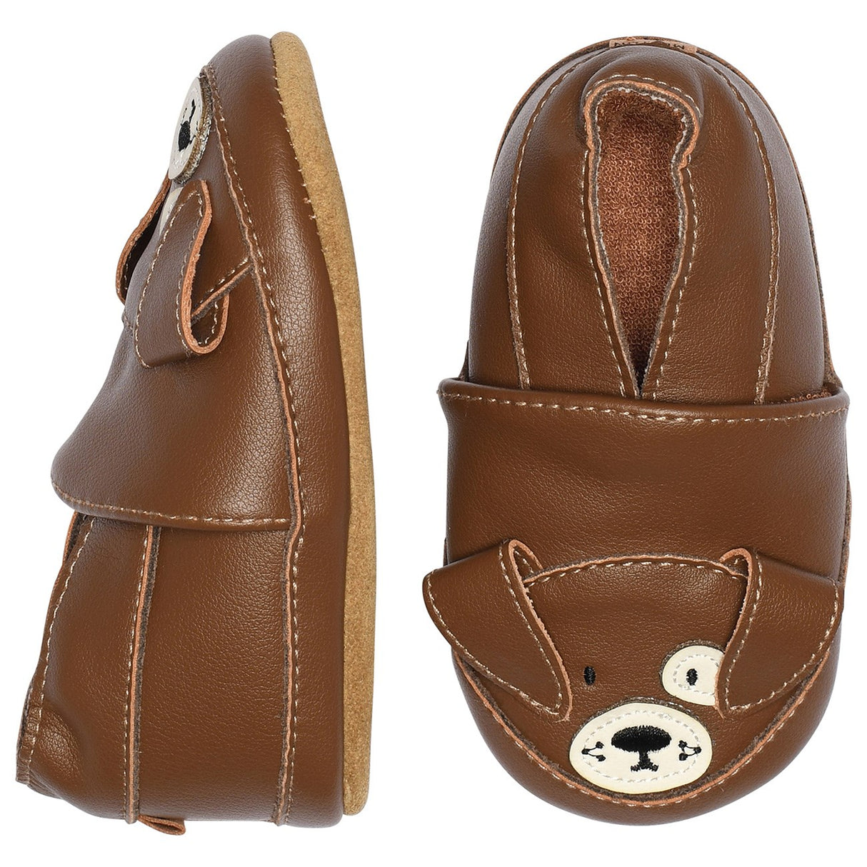 MELTON Cocoa Brown  Dog leather slippers