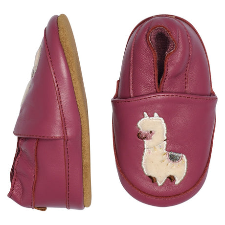 MELTON Red Violet  Llama leather slippers