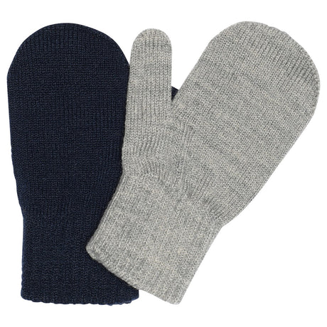 MELTON Mix Light Grey Mel Blue  Comfy mittens 2-pack