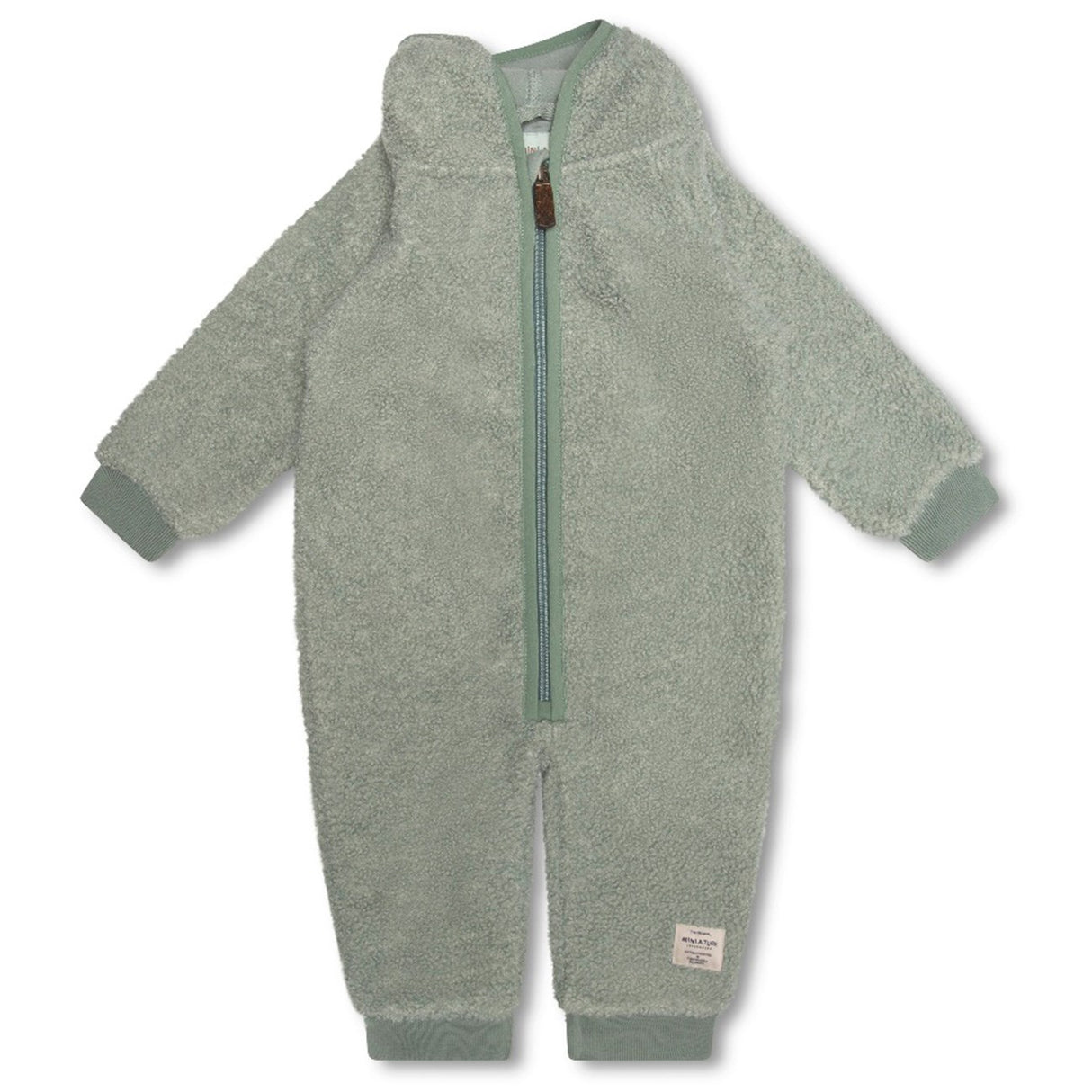 Mini A ture Pale Green Adel Teddy Fleece Full suit