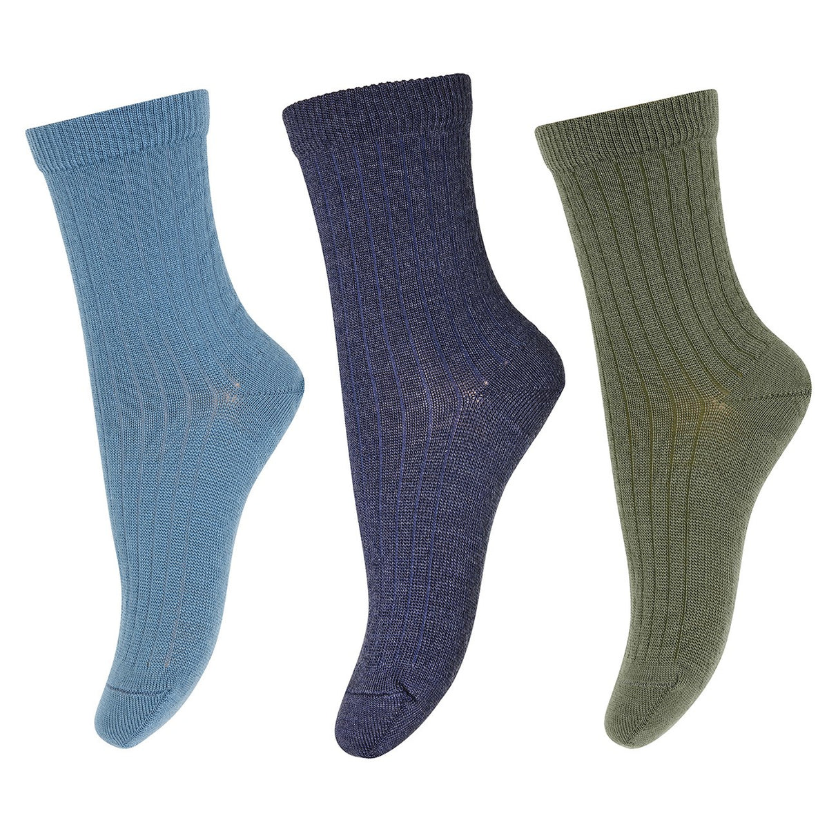 Wool rib socks - 3-pack