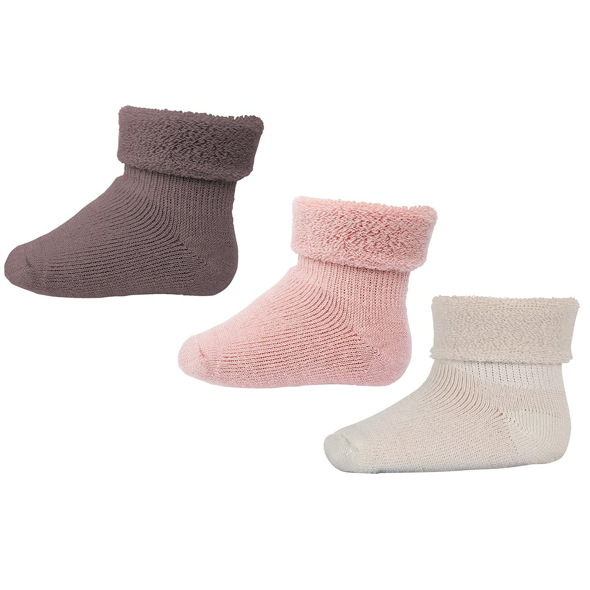 Mp Danmark Wool Ribbed Socks - 3-pack Wood Rose