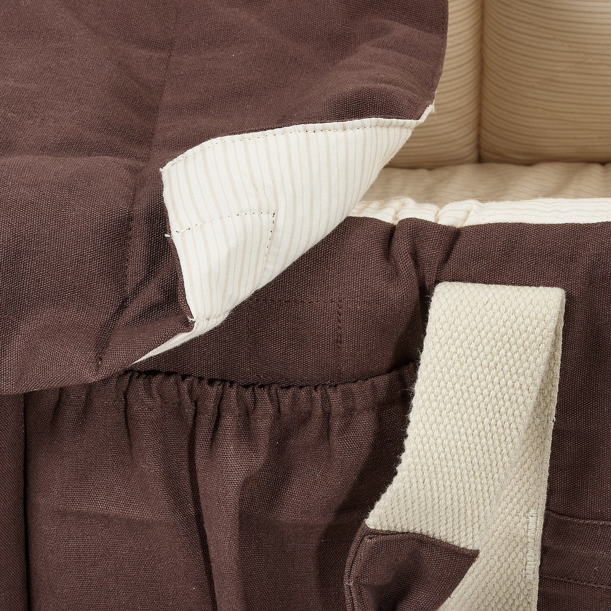 COPENHAGEN COLORS Brown With Cream Solid Stripe Organic Multifunctional Babylift Vol. 2