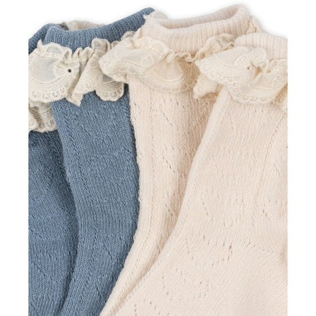 Konges Sløjd Blue Mix 2 Pack Pointelle Socks